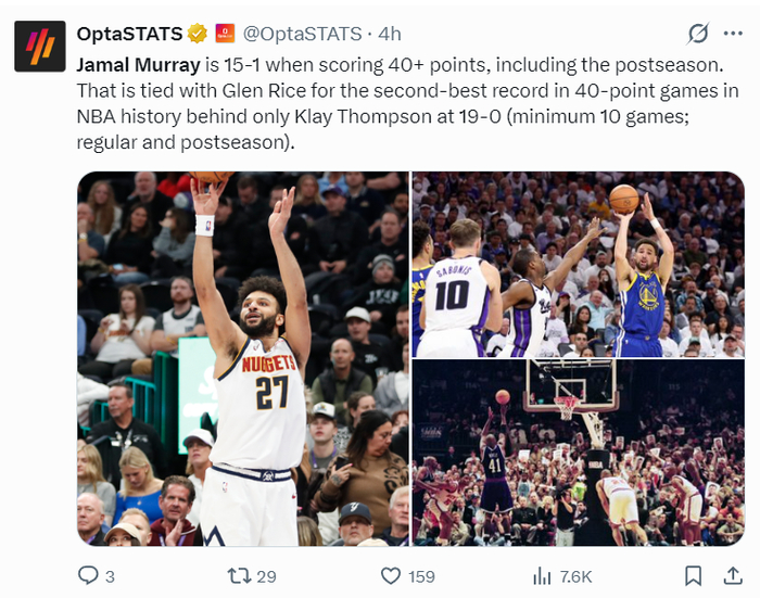 穆雷狂轰45分连刷四纪录！近三战109分势头猛烈 阿德尔曼：他扛起球队