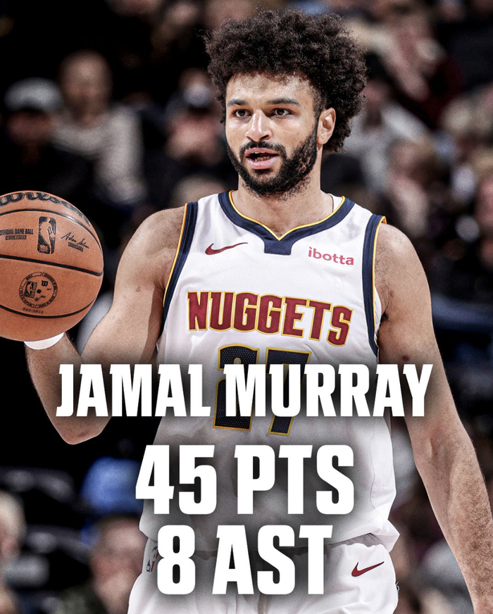 穆雷狂轰45分连刷四纪录！近三战109分势头猛烈 阿德尔曼：他扛起球队