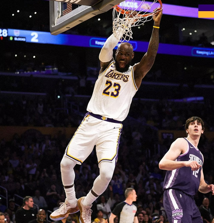 詹姆斯再创纪录，助攻升队史第五，41岁后21次20+历史第一！