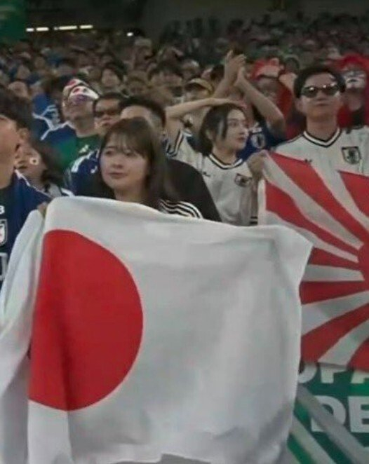 世界杯看台惊现旭日旗 日本球迷引韩国媒体震怒