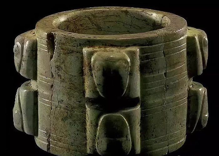 古玉 玉琮 黄玉 唐物 古玩 顶天立地的古代玉琮|纹饰|玉器|良渚文化|规整|兽面_新浪新闻