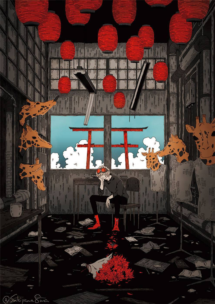 日本插画师 sakiyama8ma (twi)绘制的邪恶世界