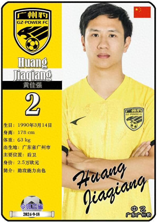 球星卡：广东广州豹足球俱乐部34人一览