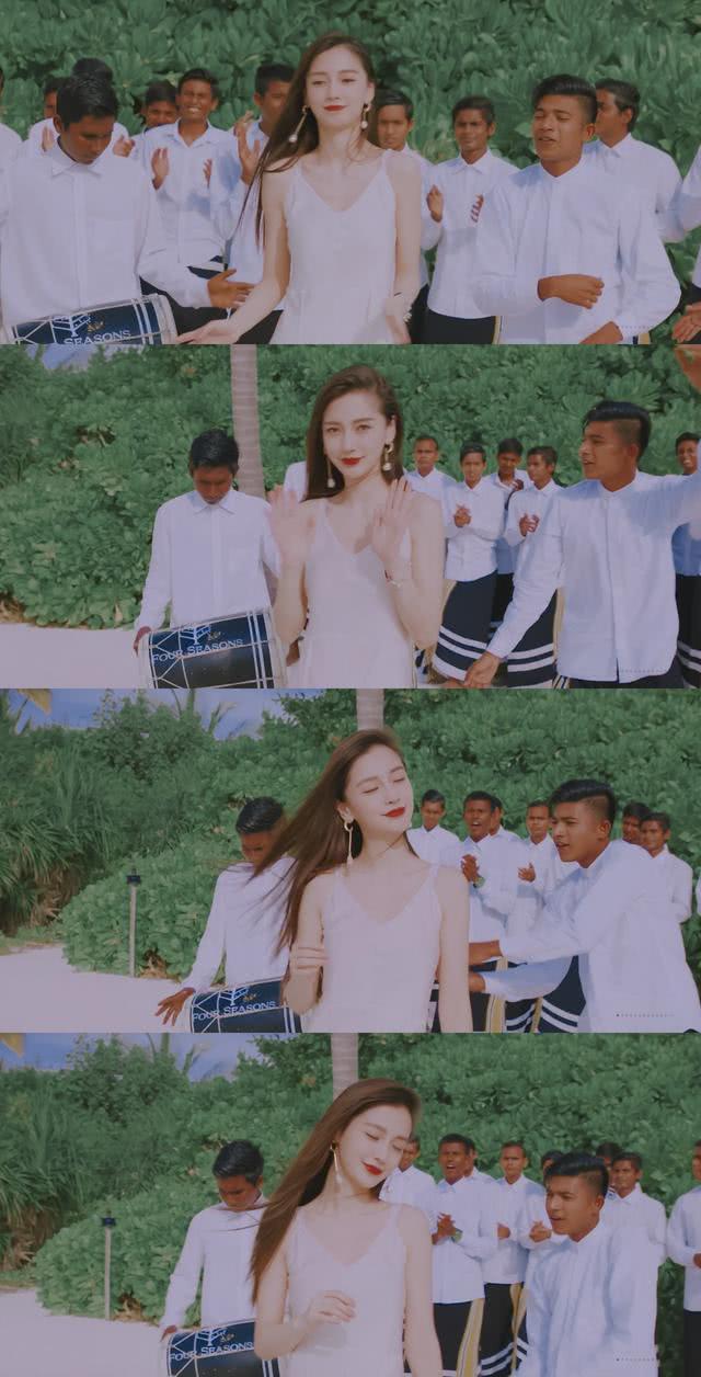 杨颖穿白色牛奶裙拍广告，她转身那一刻，泰国男粉丝都沸腾了