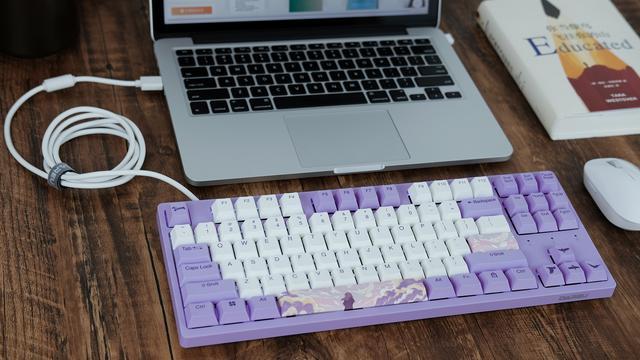 梦幻紫主题机械键盘！达尔优A87红轴上手