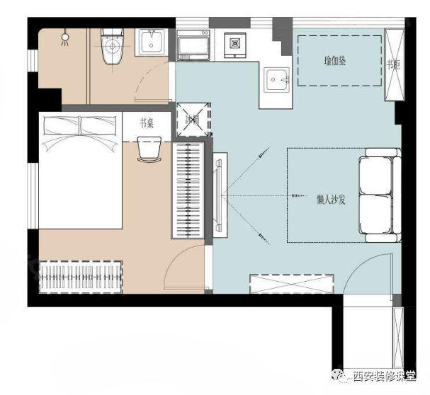40m²1室1厅1厨1卫1阳台，单身美女的北欧极简