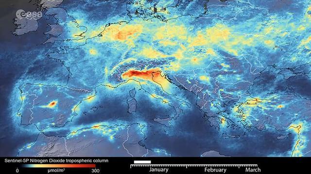 意大利人自我隔离期间，卫星拍到空气污染急剧下降，河水都变清了