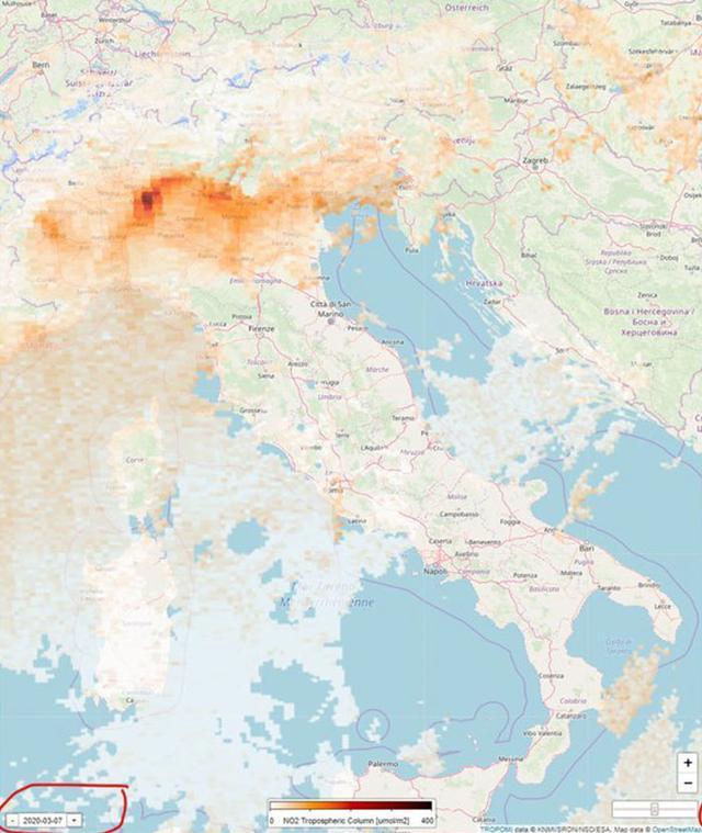 意大利人自我隔离期间，卫星拍到空气污染急剧下降，河水都变清了