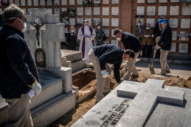 西班牙确诊13万，连续10天死亡超800人，尸体下葬后来不及掩埋