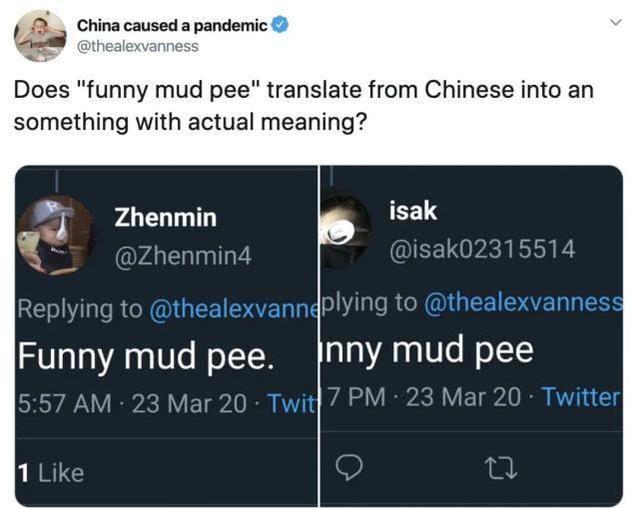 继“喜大普奔”等新网络词后，中式英文funny mud pee走红