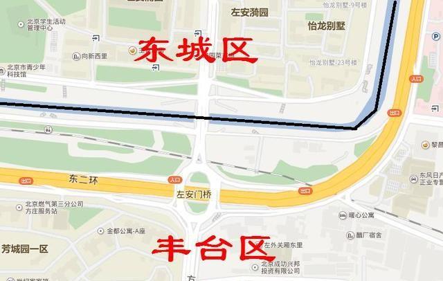 北京行政区划特殊的一片：丰台区在南二环内左安门附近有一块地