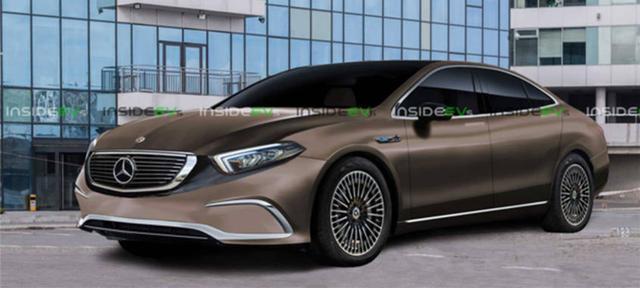 奔驰EQE渲染图曝光，定位于一款全新中大型纯电动轿车