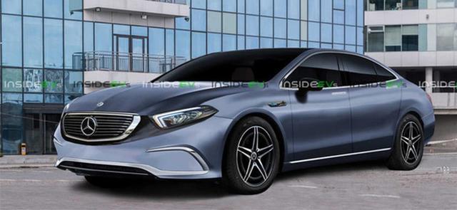 奔驰EQE渲染图曝光，定位于一款全新中大型纯电动轿车