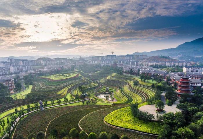 贵州奢香古镇，全国唯一城市花海梯田，过向往的生活！