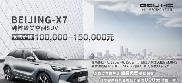 买车送钻石！属于Beijing-X7的豪气，预定还能享受终身免费保养