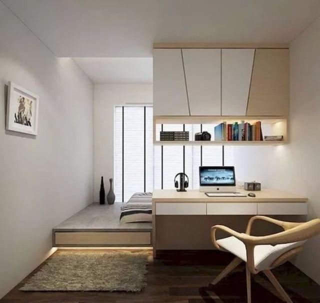 连接一体化的家具，装完整个房间都清爽多了，简洁大方还省空间！
