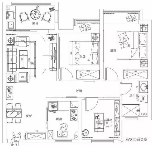 简洁北欧原木，95m²刚需小三房的惊艳