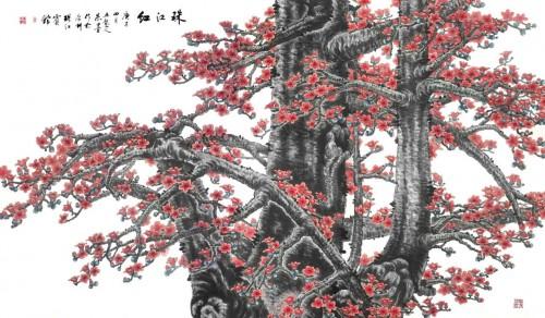 军旅艺术家朱墨创作巨幅国画作品《珠江红》，庆祝建军93周年
