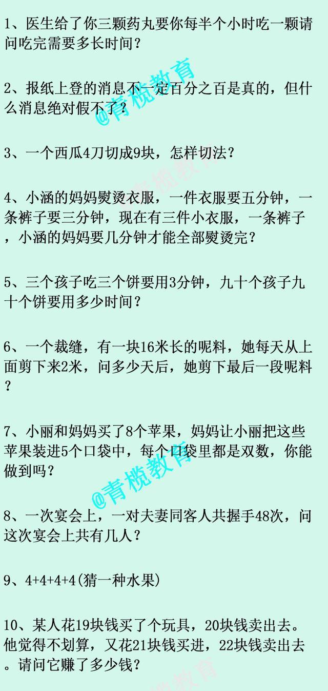 22个数学脑筋急转弯题目让大脑动起来