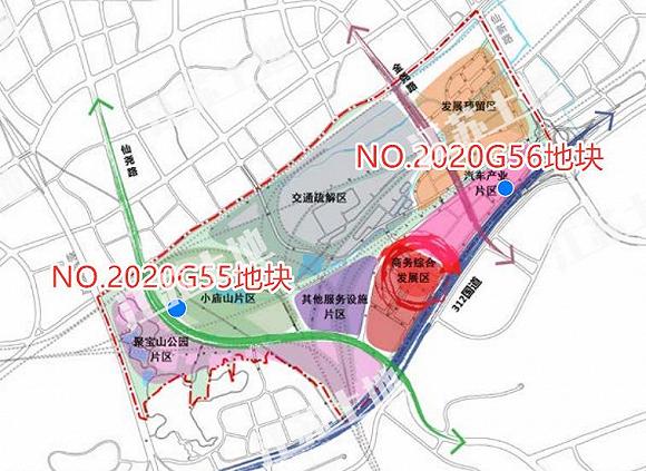 △NO.2020G55地块、NO.2020G56地块区位图