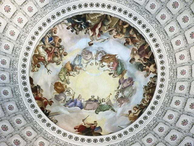 美国历届总统在该壁画中被刻画为上帝与诸神