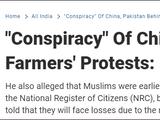 农民示威15天不散 印度政客：都是中巴搞的鬼