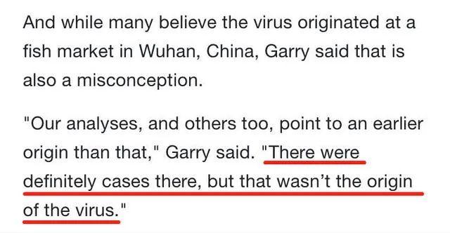 美媒：新冠病毒源于中国是虚假谣言