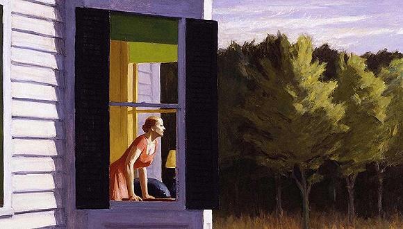 爱德华·霍普画作《鳕鱼角的早晨》(局部),1950年 图片来源:Alamy