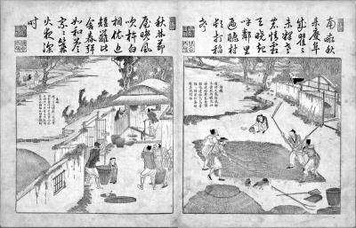 古代减税政策特别关注农民 图为清代焦秉贞绘《御制耕织图》
