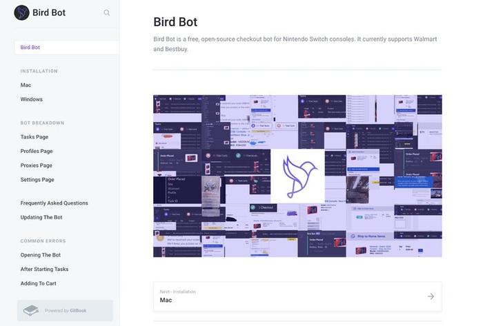 ▲ Bird Bot 软件是完全开源的,所有人都能下载使用,网站上还有详细的使用教程