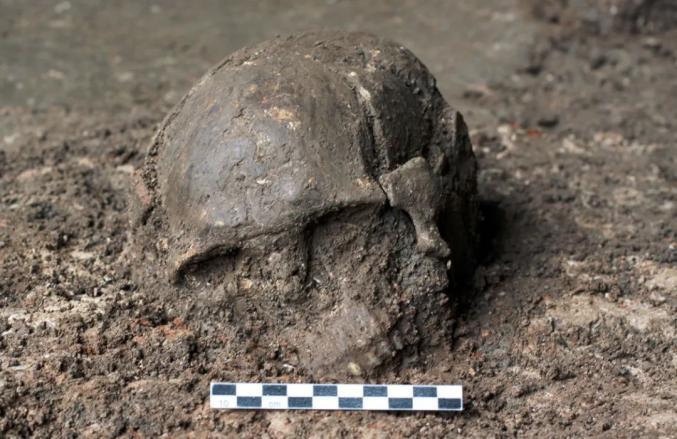 福建奇和洞约8400年前的2号个体头骨。平潭国际南岛语族研究院范雪春供图