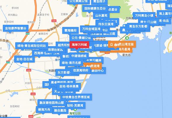 海岸万科城及其周边楼盘分布图片来源:乐居