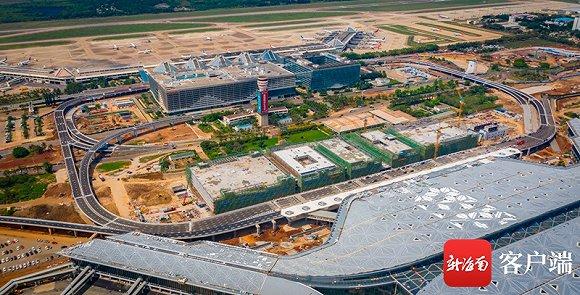 空中俯瞰图为海口美兰国际机场环状交通路桥。图片来源:南海网