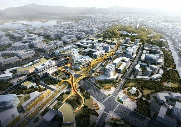 成都未来科技城局部鸟瞰图效果图