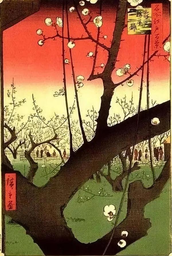 歌川广重的《开花的李树园》