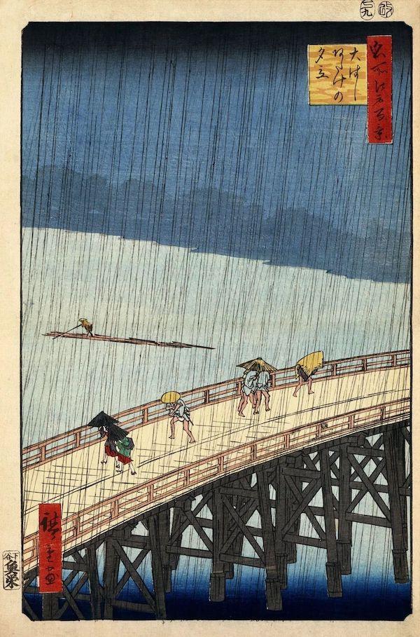 歌川广重《大桥安宅骤雨》