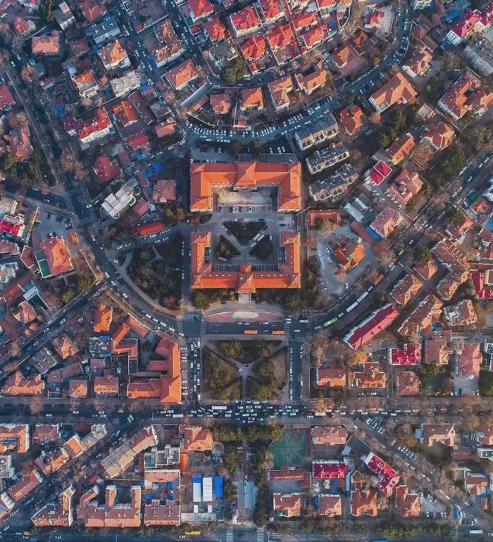 青岛老城区航拍图