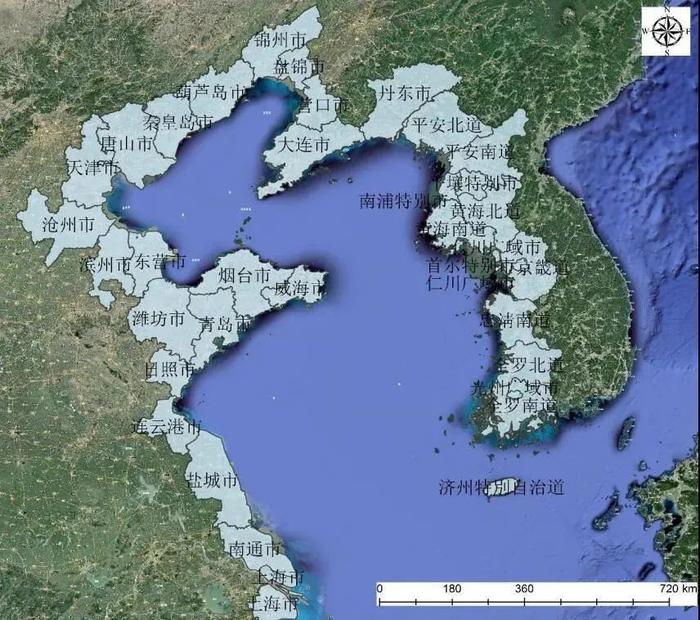 △ 设想中的环黄海生态经济圈城市及区域分布图 盐城官方图 来源:澎湃新闻