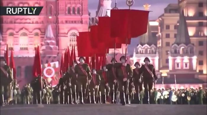 ▲俄罗斯红场阅兵彩排画面