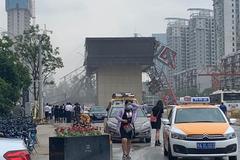 武汉华夏幸福项目工地塔吊倒塌