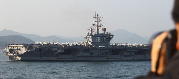 资料图:美国“罗纳德·里根”号核动力航空母舰。(新华社)
