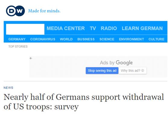 美国撤离1.2万美军施压德国 德网友：感到开心