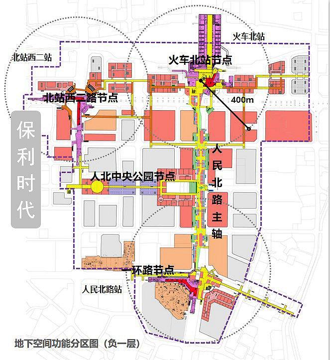 人北CBD “ 9 ” 字型地下空间干网,图源:掌上金牛