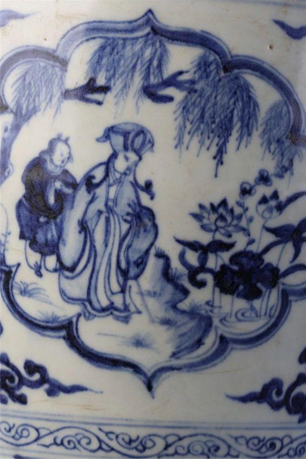 元青花四爱图梅瓶 (局部)武汉博物馆藏