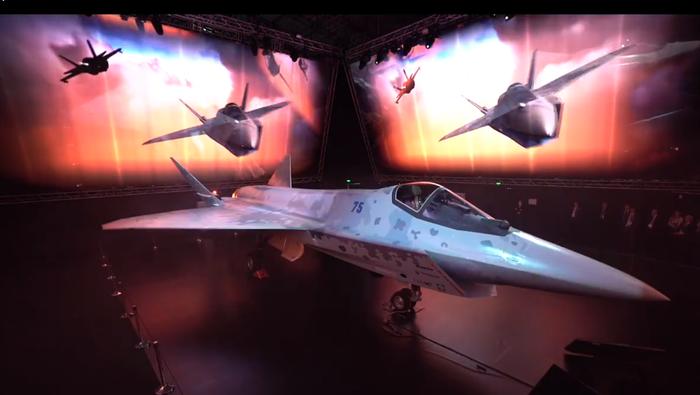 尽管说该机和F-35不同,但在宣传片中还是放出了F-35 图源:社交媒体