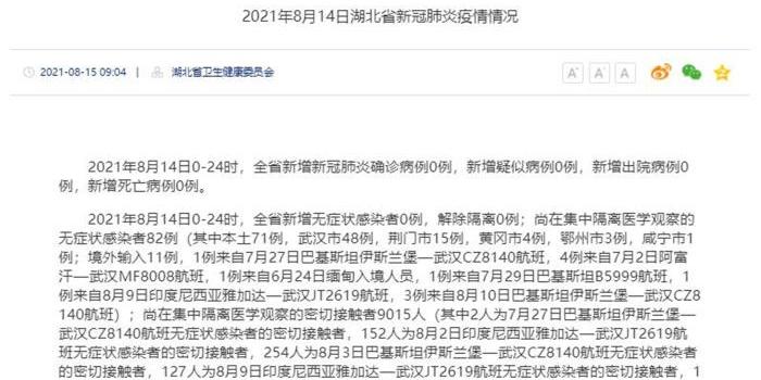 【预计苏州摘星时间】多省报告多例确诊病例和无症状感染者湖北省疾病预防控制中心紧急提示