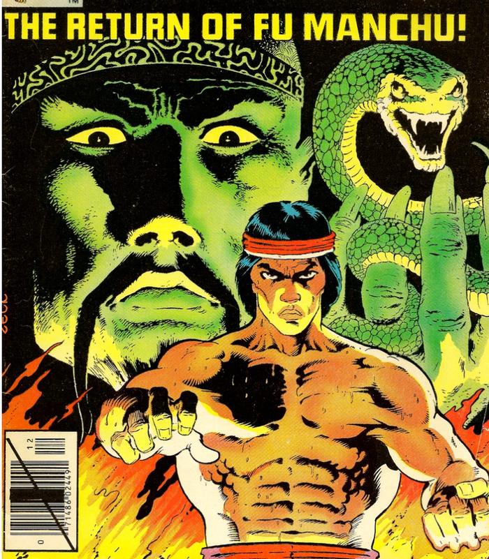 (图为电影《上气》改编自的漫画,其中故事中的大反派便是西方人出于对中国人的歧视与偏见而创作出的“傅满洲”)