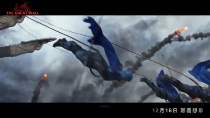 图片来源:《长城》预告片截图