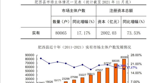 肥西县市场主体总量突破8万大关