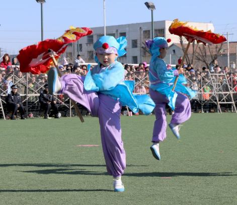 商河县第二实验幼儿园“娃娃鼓子秧歌队”。济南市文化和旅游局 供图